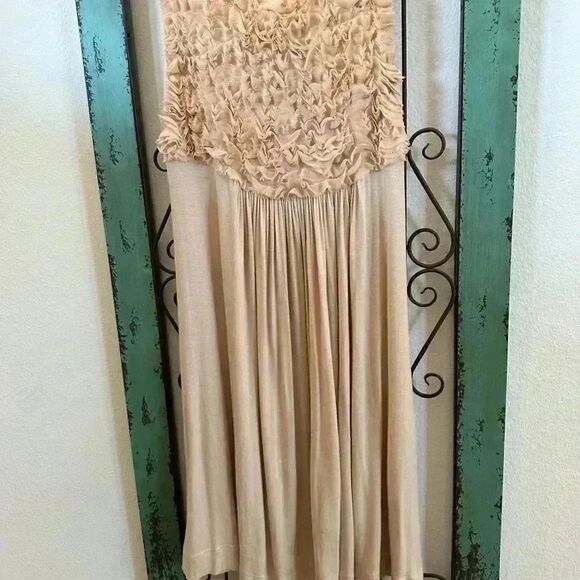 Vintage dress from Japan. Cotton/jersey with delicate ruching on bodice. - Picture 2 of 7